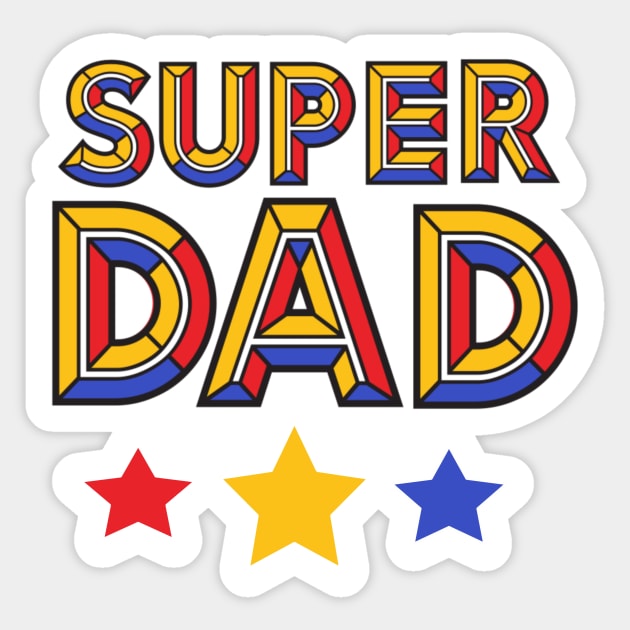 Colorful Super Dad Design Sticker by AlondraHanley